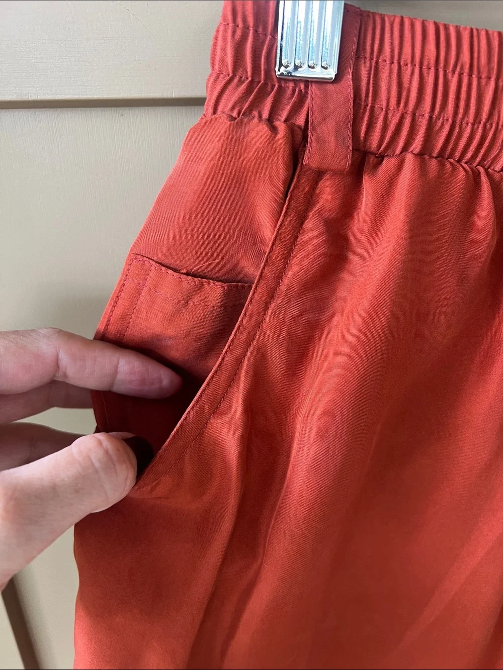 Vintage Like New SK Wear Rust Silk Sz M Pull-on Pants